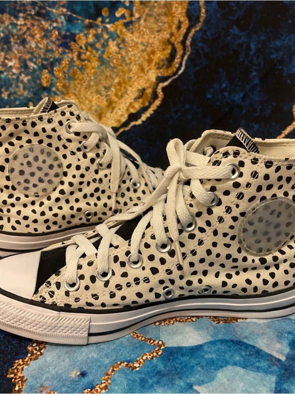 Converse Chuck Taylor All Star High Top Women’s 7 Dalmatian Animal Print Shoes - Picture 2 of 16